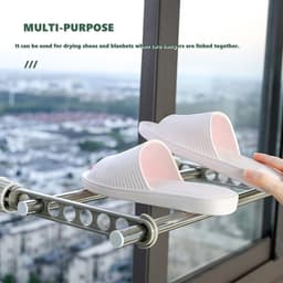 Zalati Kleding Droogrekken 2 stks Draagbare Roterende Clip-on Houder Wandmontage Kleding Bar voor Windows BadkamerTravel Hotel Home - Groen — thumbnail 3
