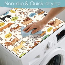 Wasmachine Droger Hoes - Wascover Beschermer - Huishoudelijk Gebruik - Antislip Rubber Onderkant - 60 x 60 cm - Meerkleurig — thumbnail 4