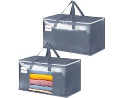 Grote waszakken met rits en label, 105L - Stevige opbergzakken voor kleding, reizen en verhuizing, ideaal voor tuinaccessoires en camping