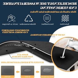 Zachte en op maat te snijden wasmachineafdekking 60 x 60 cm, antislip, universeel voor wasmachine en droger, zwart, ideaal voor badkamer en keuken — thumbnail 2