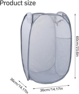Foldable Laundry Basket, Pop Up Laundry Basket with Handles, Large Folding Laundry Basket, Dirty Clothes Storage - ShopVlot — thumbnail 1