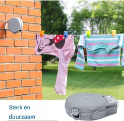 GELLDG Droogrekken - Uitrolbare Waslijn 12m - Rekbaar en Glijdend Beveiligd - Geschikt voor Binnen en Buiten Gebruik - Duurzaam Kunststof Materiaal - Gemakkelijke Montage Zonder Boren — thumbnail 2