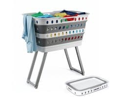 CINK & Co® Opvouwbare Wasmand op Poten - Met Wielen en Rem - Rechthoekig