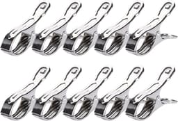 Handdoekclip, RVS strandhanddoekharingen kleding grote winddichte clips houden uw handdoek tegen wegblazen (10 stuks 8,9 * 0,4 * 1,8 cm) — thumbnail 1