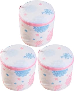 Waszakken voor beha's, 3 stuks, beha-net met ritssluiting, premium voor wasmachine, set met wasnetten, sokken en kleding voor kinderen enz. (wit) — thumbnail 1