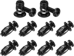 METERXITY 10-pack M6 x 20 holle deurankerset, bloemblaadjesmoeren uitbreidingsschroef krikmoer voor holle wand/aluminium bekleding/stalen buizen/ijzeren platen/kunststof panelen [zwart] — thumbnail 1