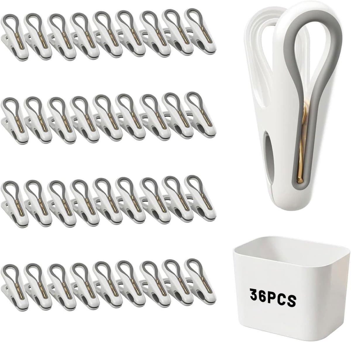 Kledingknijpers set 36-delig - sterke plastic knijpers - weerbestendig en duurzaam - ideaal voor de was - SnelShoppen — afbeelding 1