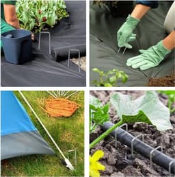 30 Haringen en Sluitringen Set voor Mulchen en Tuin - Verzinkt Staal - Drainage - Onkruiddoek - 15 cm - U-vorm - Zware Toepassingen — thumbnail 2