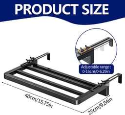 SnelShoppen - Radiator droogrek 40x25 cm, ruimtebesparend wasrek voor balkon, wandmontage, handdoekhouder, vensterbank, badkamer, wasstandaard — thumbnail 4