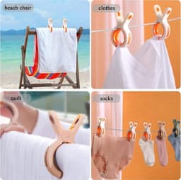 6 stuks - Large winddichte katoenen deken klem - Strandhanddoeken klem - Plastic deken klem - Kledingklem - Large kledingklem Handdoeken klem - Geschikt voor dagelijkse kleding, strandhanddoeken, baddoeken, beddengoed en dikke kleding - Roze — thumbnail 4