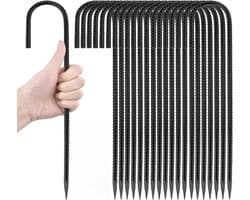 J-vormige draadnagels - 10stuks - 6*300mm - nagels - tentnagels - metalen grondpinnen - windbestendige grondpinnen - grondpinnen en ankers - gegalvaniseerde grondankers - geschikt voor trampolines, tenten, kamperen om tenten of touwen vast te zetten
