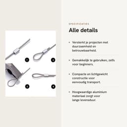 Draadkabel 50 Stuks - Aluminium Kabeldraad - Zilveren Krimpring-Hulsklem - Geschikt voor Hondentouw/Waslijn - Diameter 8 mm - Laag Gewicht/Hoge Prestaties - Staaldraad — thumbnail 4