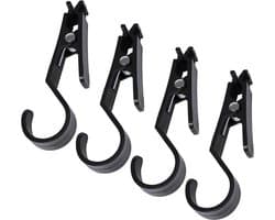 Thijox - 4 Stuks Wasknijpers, Multifunctionele Tentclips en Hangers voor Handdoeken, Klemhaken, Lichthaken, Camping Accessoires voor Outdoor en Tuin