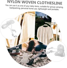Waslijn - Kledinglijn Touw - Kleding Drogen - Winddicht Ontwerp - 1 Stuk - Wit — thumbnail 3