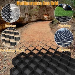 Stabilisatierooster - Grindmat Bodem - Oprit Versterken - 3600kg Draagvermogen - 5cm Hoog - Zwart — thumbnail 2