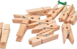 Houten klemmen - Kleine clips - Knutselen en decoreren - Natuurlijk hout materiaal - 320 stuks - Natuurlijk — thumbnail 1