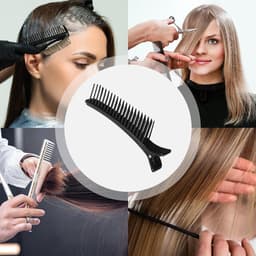 Kappersklemmen Haarspelden - Styling Clips - Efficiënte Haarstyling - Antislip Kamgreep - 14 x 5 x 5 cm - Zwart — thumbnail 4