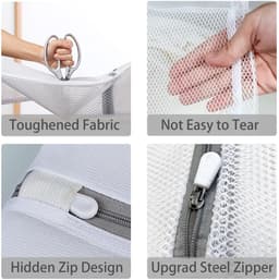 Dailygoods- Wasnet Set van 2 - Duurzame Waszakken met Ritssluiting - Waszakken voor Delicate Kleding - Reiswasnet 40 x 50 cm - Robuuste Stiksels - Waszak — thumbnail 4