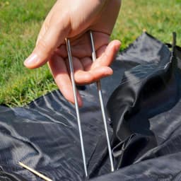 SnelShoppen - Grondankers Grondanker Set van 50 + 50 Wasers, Stalen Haringen voor Bevestiging van Onkruidvlies, Worteldoek voor Tuin en Buiten — thumbnail 5