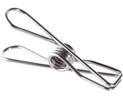 Metalen Wasknijpers - Kledingklemmen Pinnen - Kleding Drogen - Roestvrij Staal - 6 cm - Zilver