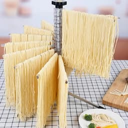Handmatig draaibaar pastadroogrek, opvouwbaar pastadroogrek van roestvrij staal, geschikt voor thuiskeuken. — thumbnail 1