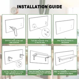 HOUSE Zwevende wandplanken, rustieke houten badkamerplanken, set van 5, boerderijstijl zwevende plank voor wanddecoratie, hangende planken voor slaapkamer, opslag, keuken, woonkamer - bruin — thumbnail 2