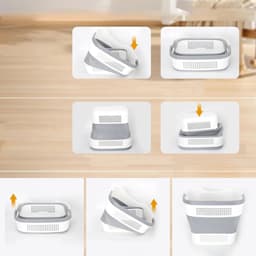 Opvouwbare wasmand – Speelgoedmand voor kinderen – Siliconen wasmand – Wasmand voor vuile was – Geschikt voor wasgoed, afwas, kleding, speelgoed en dekens – Stevig en draagbaar – Multifunctioneel en grote capaciteit – 35 liter - Donkergrijs — thumbnail 2