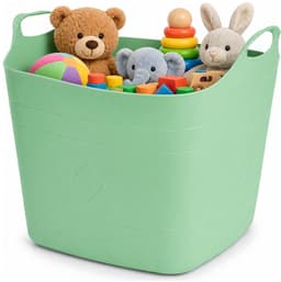 Excellent Houseware Flexibele emmer - 3x - groen - 15 liter - kunststof - vierkant - 30 x 29 cm — thumbnail 1