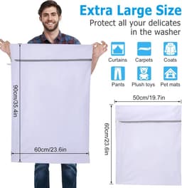 Thijox - Grote Waszak voor de Wasmachine, Netwaszak met Ritssluiting - Ideaal voor Fijne Was, Ondergoed, Sokken, Gordijnen, Beddengoed (3 Stuks) — thumbnail 5