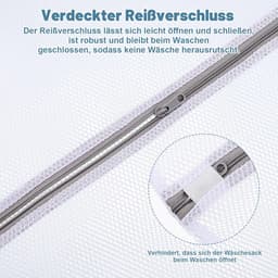 Thijox - 2 Stuks Wasnet Groot 60 x 80 cm Herbruikbaar Waszak voor Wasmachine met Ritssluiting - Ideaal voor Overhemden, Truien, Jassen, Broeken (XXL, — thumbnail 2