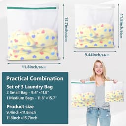 Thijox - 3 Stuks Waszakken Set - Wasnet voor Fijne Kleding, Ondergoed, Beha's, Schoenen, Babykleding, Kussens en Pluche Dieren - Perfect voor Reizen e — thumbnail 5