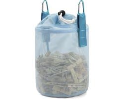 Wasknijper Tas - Kleding Pin Tas - Wasknijpers Opbergen - Trekkoord Sluiting - 25.4 x 20.32 cm - Blauw