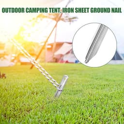 Grondankers 30 cm - 10 Stuks - Stevige Zandharingen - Robuuste Haringen - V-profiel - Antislip Haak - Roestvrij Staal - Tentharingen — thumbnail 3