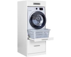 Interlink Lifestyle Studio Flow wasmachinekast met uittrekbaar werkblad - Wit - 67 x 68 x 164 cm