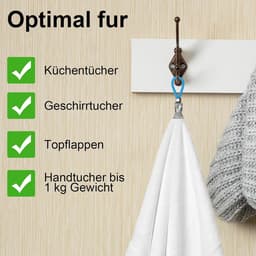 20 stuks handdoekclips van kunststof en verchroomd metaal, handdoekclips om op te hangen, clips voor het ophangen van handdoeken, lushangers, hangers voor pannenlappen en theedoeken — thumbnail 4