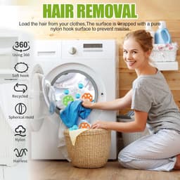 SnelShoppen - 16 Stuks Anti-Haar Wasmachine Herbruikbare Anti-Haar Ballen Epilator Vacht Haar Vangers voor Kleding en Beddengoed - Effectieve Lintverw — thumbnail 2