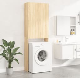 Wasmachine ombouw - Kast - Opbouwmeubel - Verhoger - Wasmachine meubel - Opbergkast - Hout - Sonoma eiken — thumbnail 1