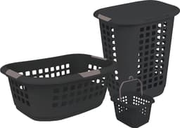 5Five Wasmand extra groot - antraciet - kunststof - 51 liter - 67 x 47 x 27 cm — thumbnail 5