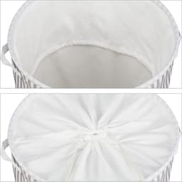 wasmand met koord - 60 l - opvouwbaar - stof - 56 x 42,5 cm - handgrepen - badkamer — thumbnail 3