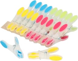 Wasknijpers ophang mandje/bakje - zwart - met 40x plastic soft grip knijpers — thumbnail 2