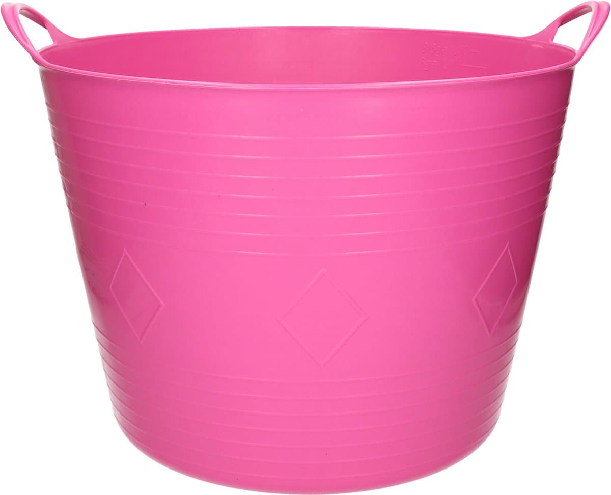 Flexibele kuip - 40 liter - roze - kunststof - D45 cm - emmer - wasmand — afbeelding 1