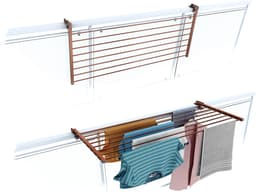 Foxydry Duo 118 cm droogrek balkon - corten - rechthoekige reling — thumbnail 1