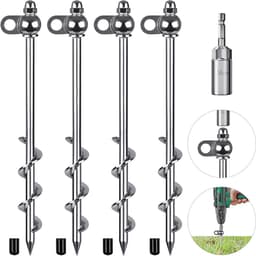 Goodivery ® Grondanker-trampoline Grondanker-trampolineset 30 cm 4-delig Heavy Duty tentharingen Herbruikbaar voor campingtenten Trampolines Schuren Schommelsets Beveiliging van dieren — thumbnail 1