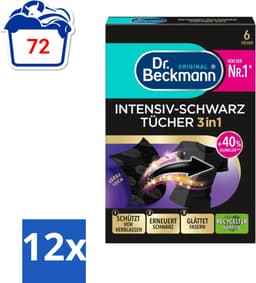 Dr. Beckmann - Kleurverzorging - Intensive Black 2 in 1 - Donkere Was - 6 Doekjes - Voordeelverpakking - 12 stuks — thumbnail 1