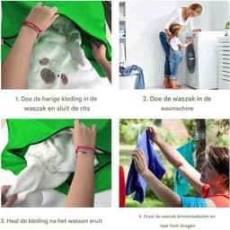 Waszakken voor huisdieren - Waszakken van twill polyester - Grote waszakken met rits - Voorkomt dat waszakken verstopt raken door dierenhaar - wasmachine, 70 x80 cm，waszak voor huisdieren voor honden, katten en konijnen (Khaki)- L — thumbnail 2