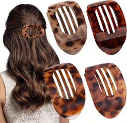 Set van 4 Grote Platte Haarspelden voor Dames - Stevige Franse Klemmen met Binnen-Tanden — thumbnail 1