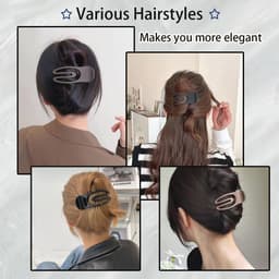 Franse Platte Haarspeldjes 4 stuks - Gebogen Klauw Clips voor Vrouwen - Sterke Hold en Geen Slip Grip - Haarklemmen voor Volume en Styling — thumbnail 4