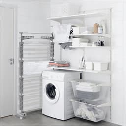 White-Label® Wasrek Inklapbaar op Wieltjes - Droogmolen - Droogtoren Staand — thumbnail 3