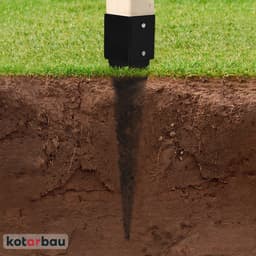Kotarbau Pergolasokkel - Stalen Inslaganker - 101 X 101 X 750 MM - Zwart - Set van 2 — thumbnail 3