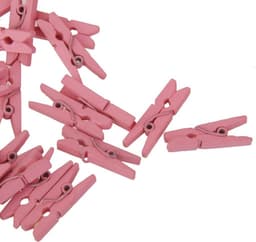 Mini Houten Knijpers - Decoratieve Wasknijpers in Roze (50/100 Stuks) — thumbnail 4
